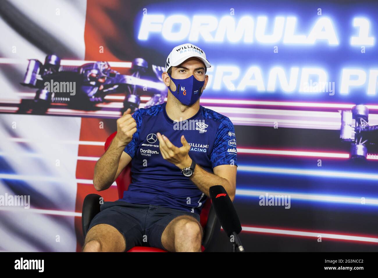LATIFI Nicholas (CAN), Williams Racing F1 FW43B, portrait, conférence de presse pendant le Grand Prix de France des Émirats de Formule 1 2021, 7e tour du Championnat du monde de Formule 1 2021 de la FIA du 18 au 20 juin 2021 sur le circuit Paul Ricard, au Castellet, France - photo Antonin Vincent / DPPI / LiveMedia Banque D'Images