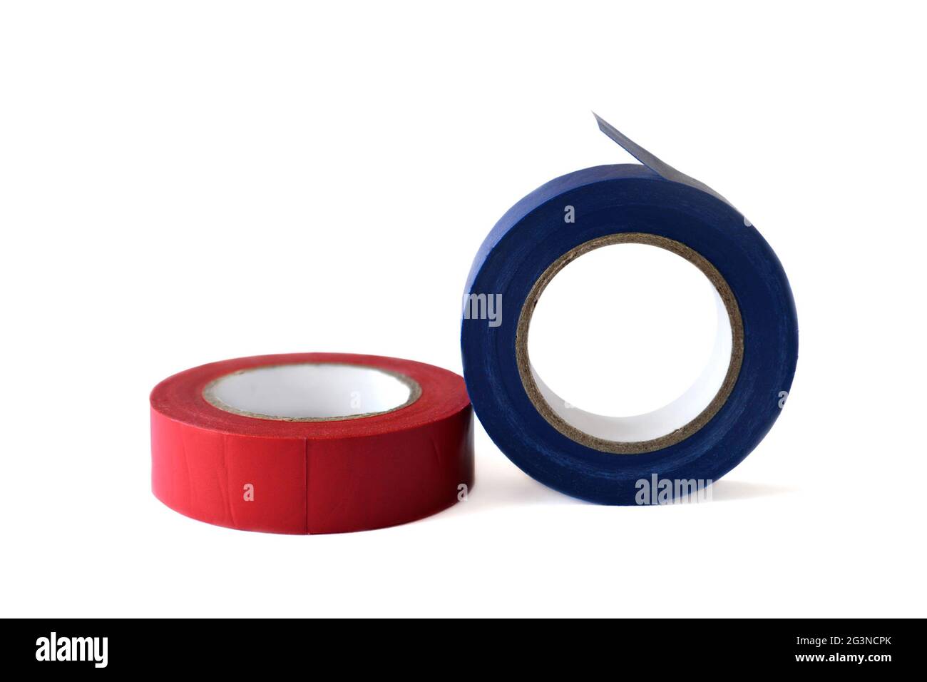 Rubans électriques isolés sur fond blanc Banque D'Images