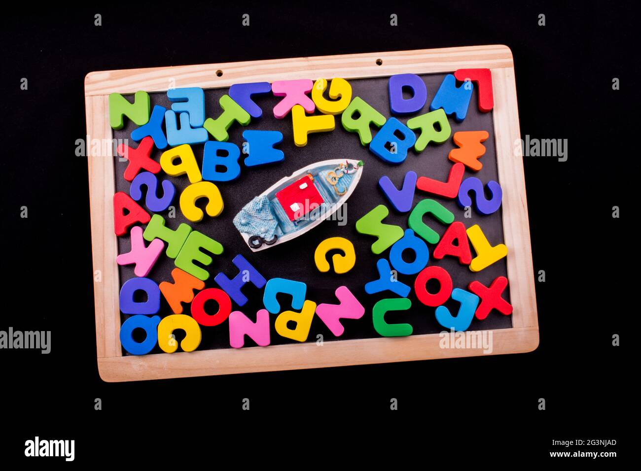 Lettres colorées en bois Banque D'Images