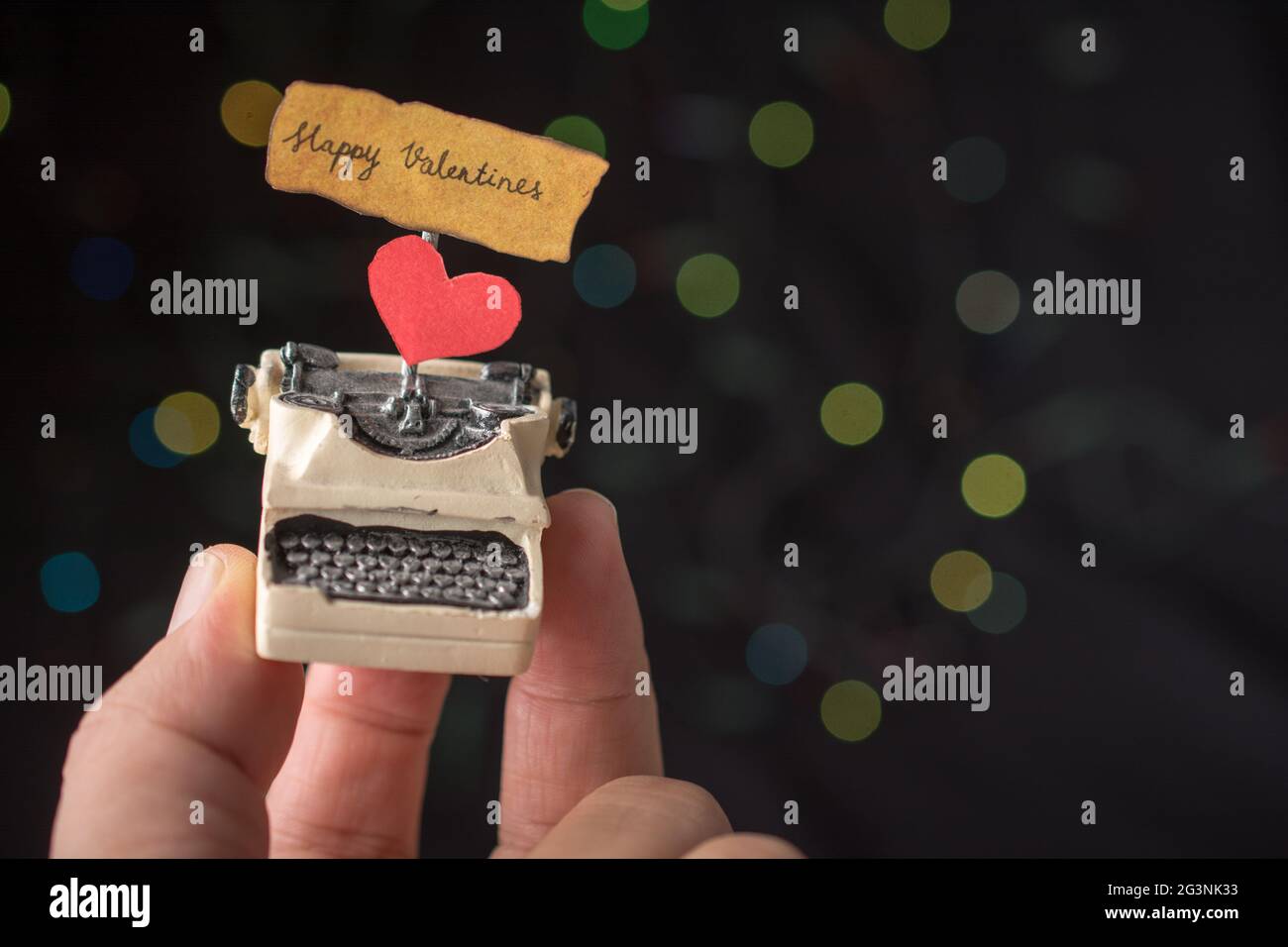 Concept d'amour pour la Saint-Valentin sur machine à écrire Banque D'Images