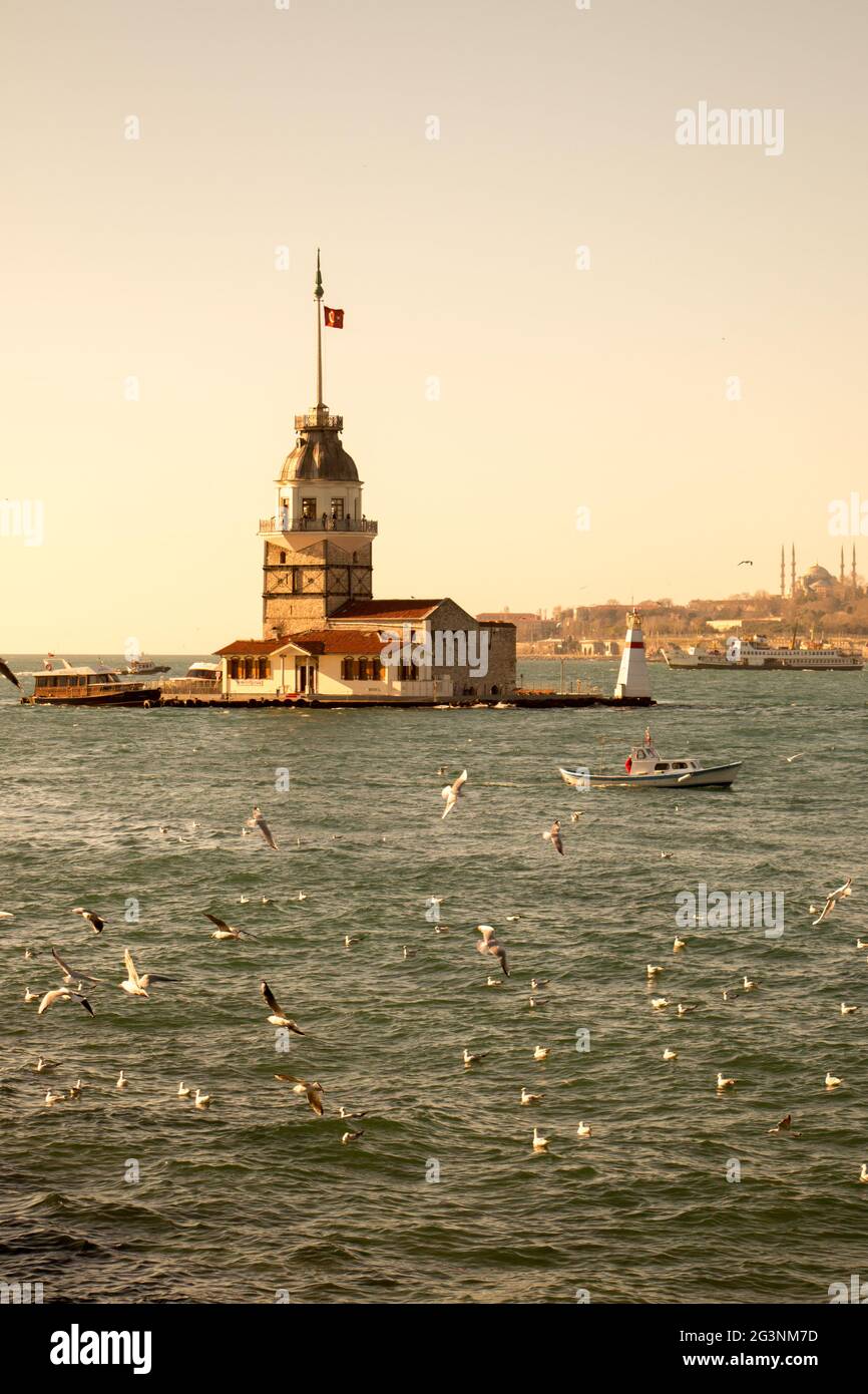 Tour Maidens située à Istanbul Banque D'Images