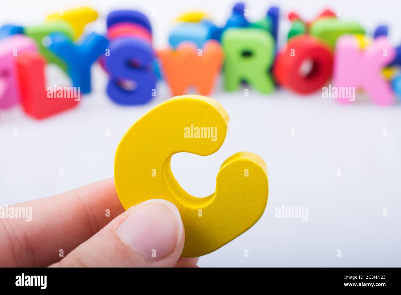 Lettre cubes de C en bois Banque D'Images