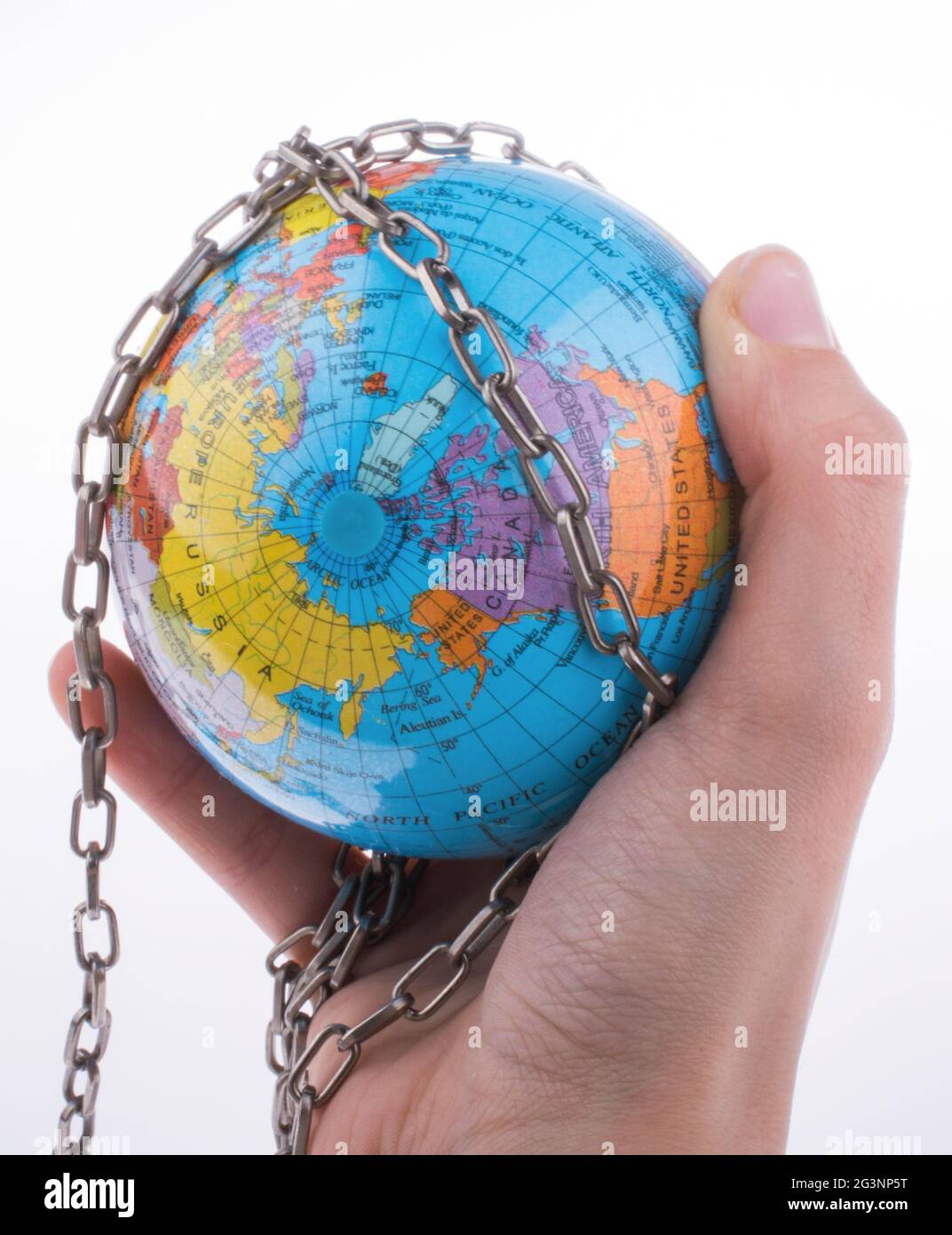 Globe enchaîné Banque D'Images