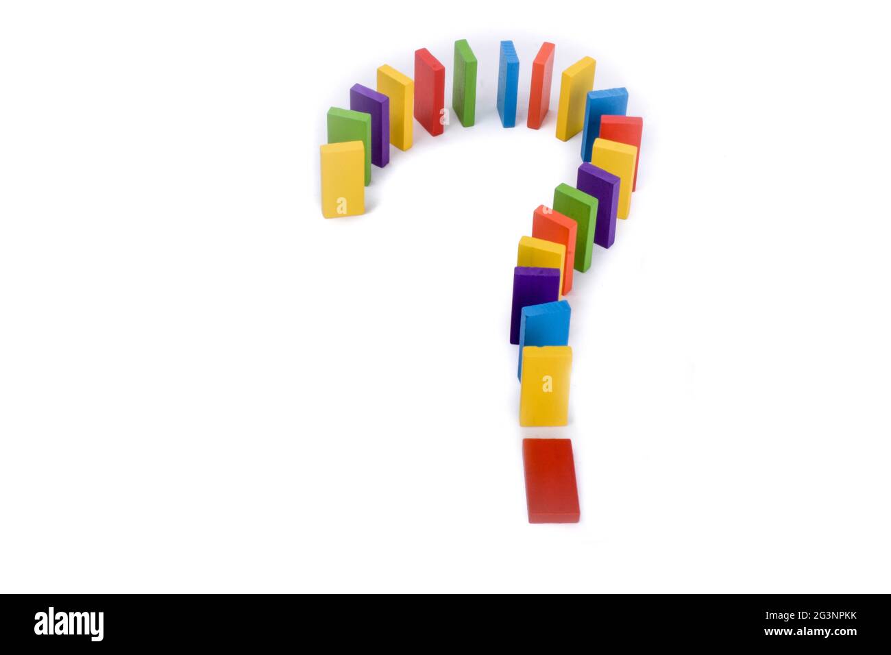 Point d'interrogation formé de pièces lego de couleur Banque D'Images