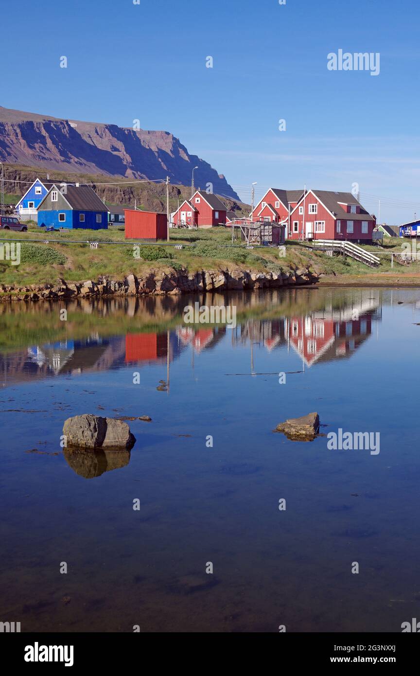 Journée d'été calme sur l'île Disko Banque D'Images