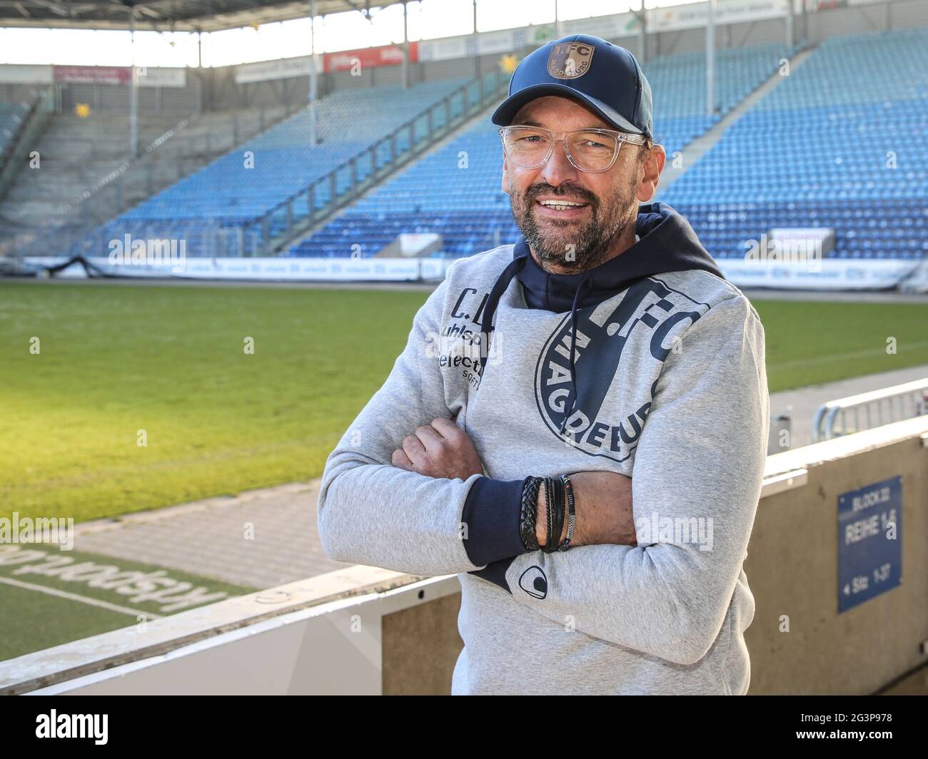 Entraîneur-chef Claus-Dieter Wollitz 1.FC Magdeburg DFB 3.saison Liga 2019-20 Banque D'Images