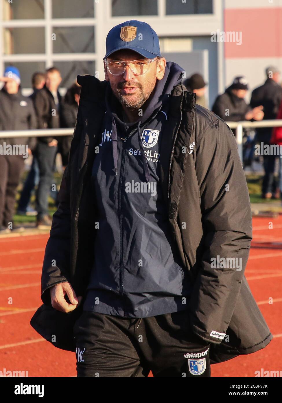 Entraîneur-chef Claus-Dieter Wollitz 1.FC Magdeburg DFB 3.saison Liga 2019-20 Banque D'Images