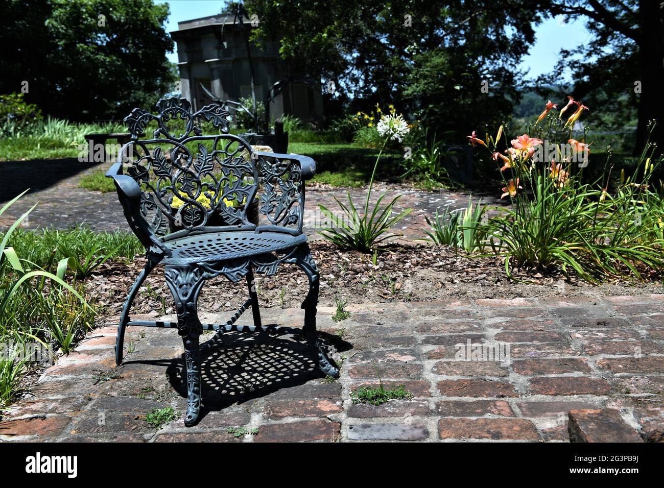 Chaise en fer forgé. Banque D'Images