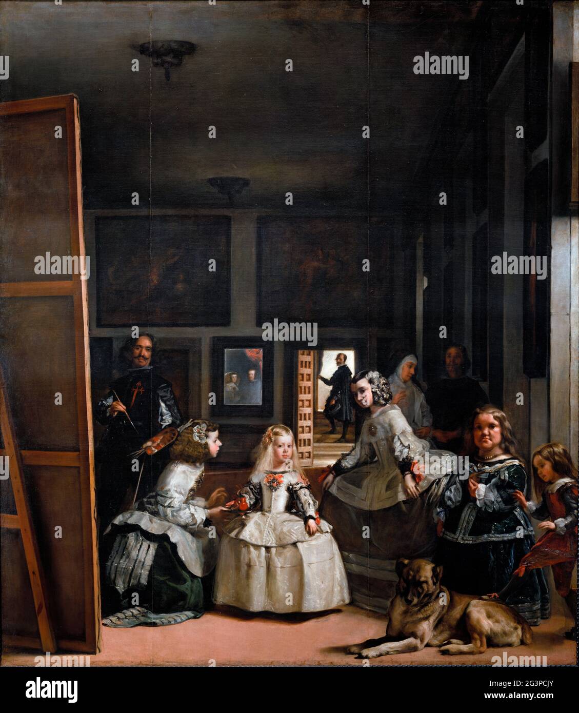 Velazquez. Las Meninas (les femmes d'honneur) peinture de Diego Velazquez (1599-1660), huile sur toile, v.1656/7 Banque D'Images