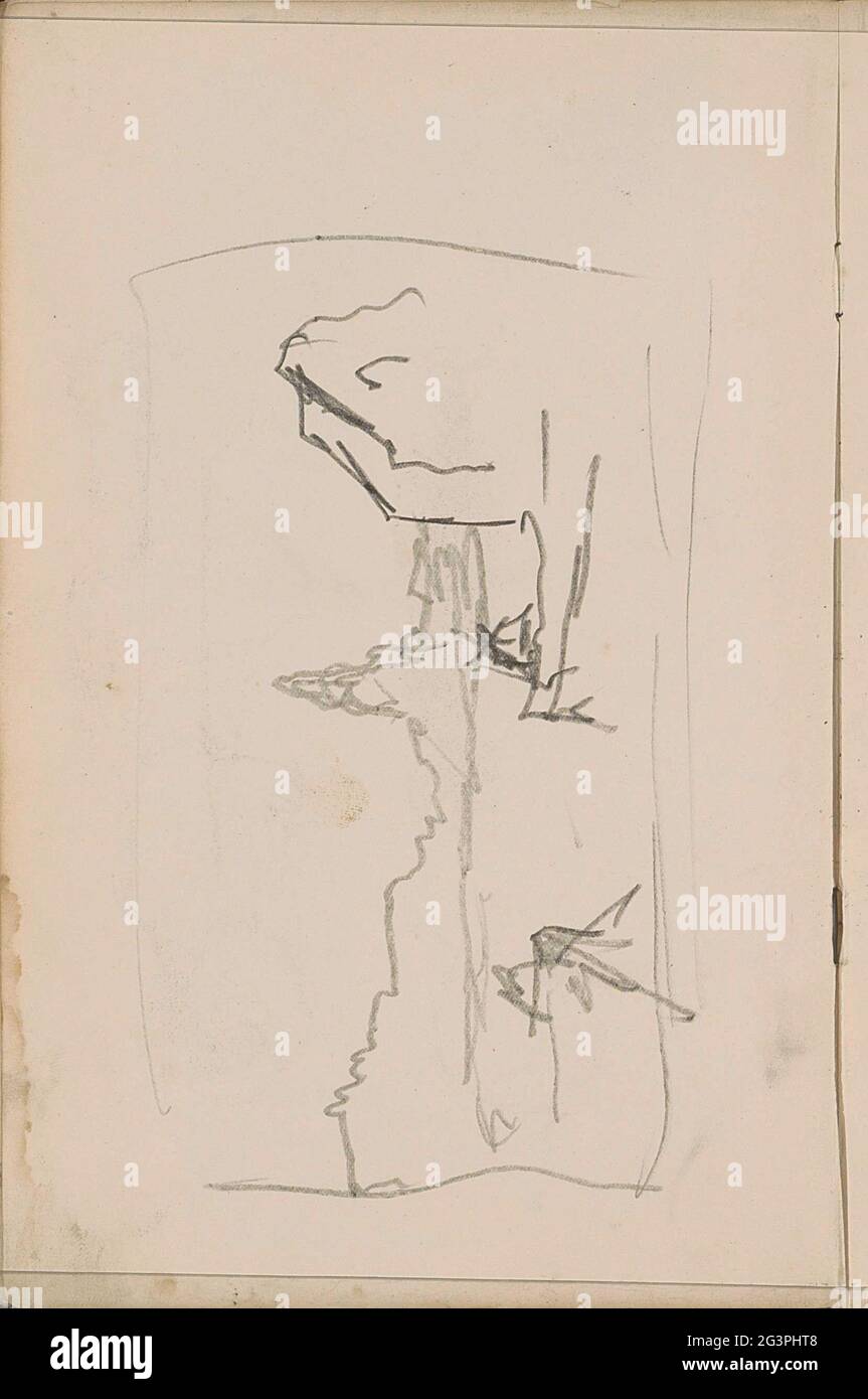 Paysage urbain. Peut-être les Oudeschans à Amsterdam. Feuille 2 Verso d'un carnet d'esquisses de 47 feuilles. Banque D'Images