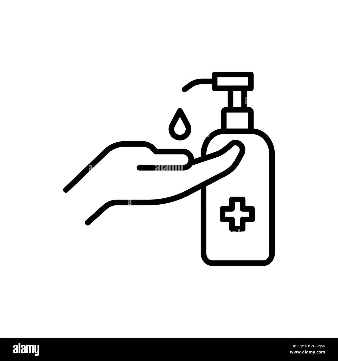 désinfectant pour les mains, vecteur d'icône, pour nettoyer les germes, les bactéries, et empêcher la transmission du virus corona dans les mains Illustration de Vecteur