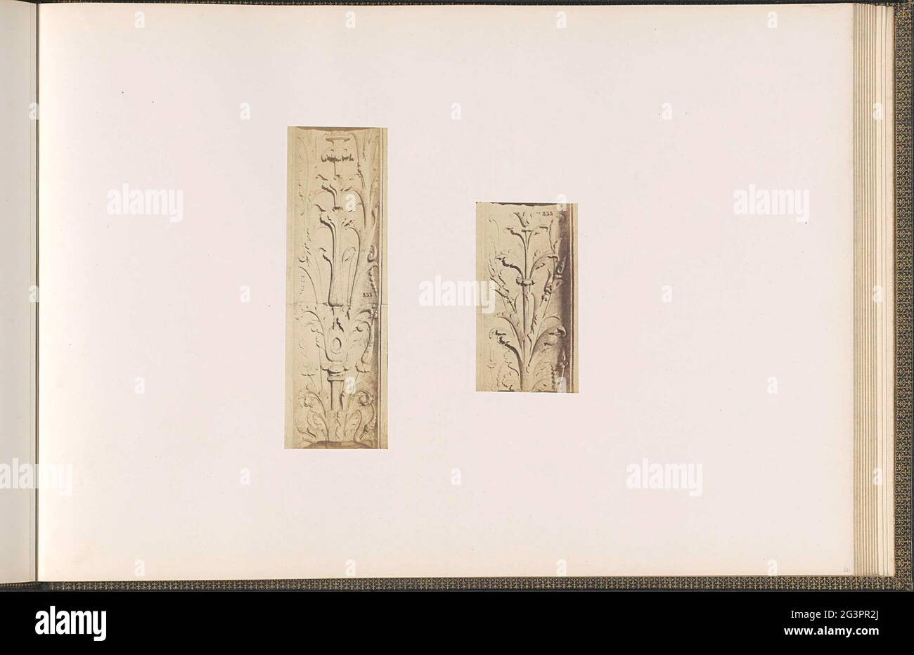 Modèles de gypse pour les décorations du Palais du Louvre. Part de la réunion des Tuileries au Louvre 1852-1857, album 4. Banque D'Images