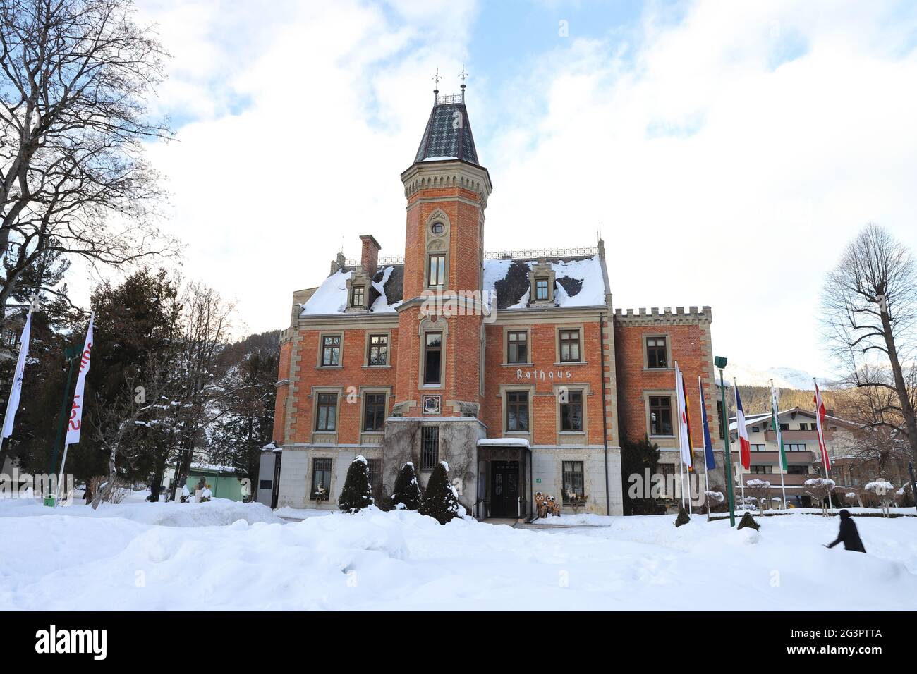 AUTRICHE, STYRIE, SCHLADMING - 18 JANVIER 2019: Hôtel de ville de Schladming Banque D'Images