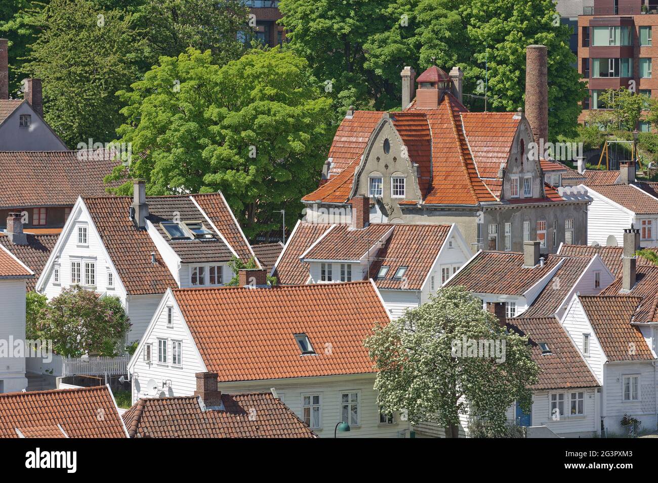 Vue aérienne de Stavanger en Norvège. Une des plus belles villes de Scandinavie Banque D'Images
