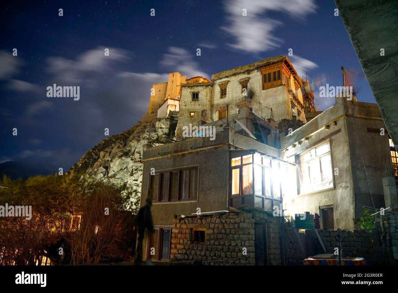 La photo du palais de Leh la nuit Banque D'Images