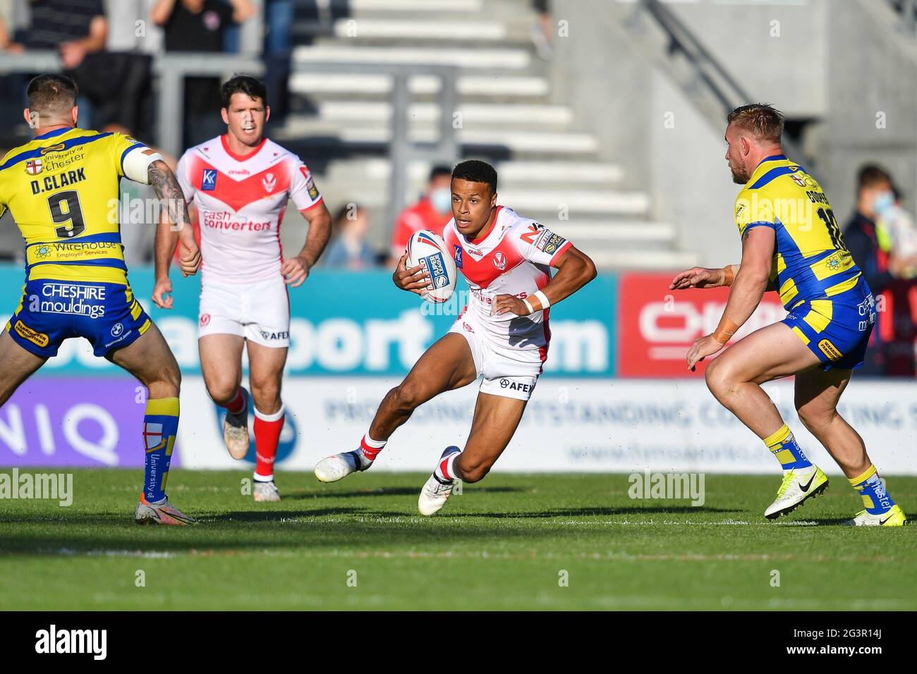 Regan Grace (5) de St Helens en action Banque D'Images