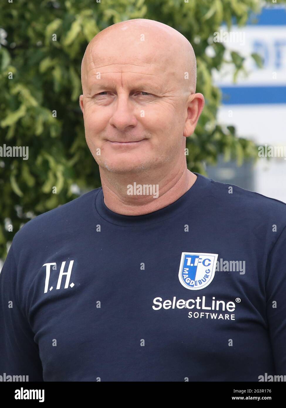 Entraîneur intérimaire Thomas HoÃŸmang 1.FC Magdeburg DFB 3.saison Liga 2019-20 Banque D'Images