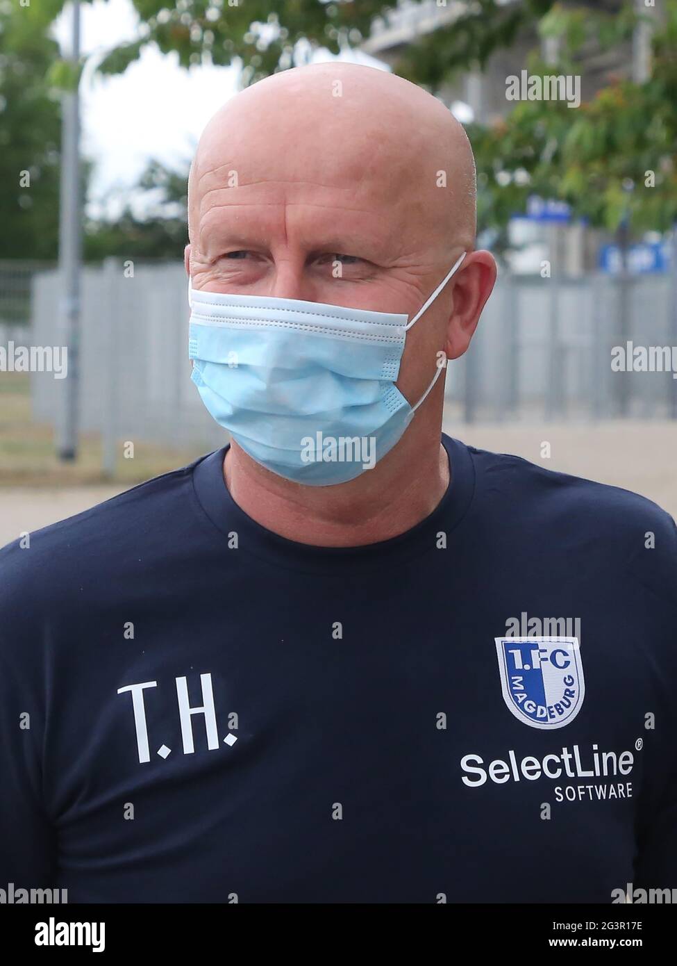 Entraîneur intérimaire Thomas HoÃŸmang 1.FC Magdeburg DFB 3.saison Liga 2019-20 Banque D'Images