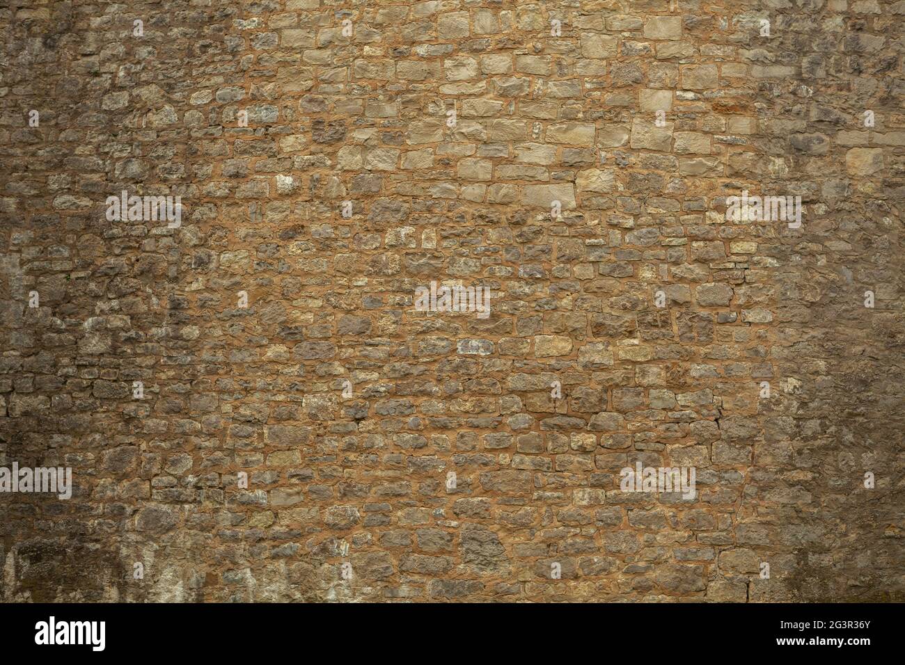 Mur de brique d'un ancien château de ashlar. Banque D'Images