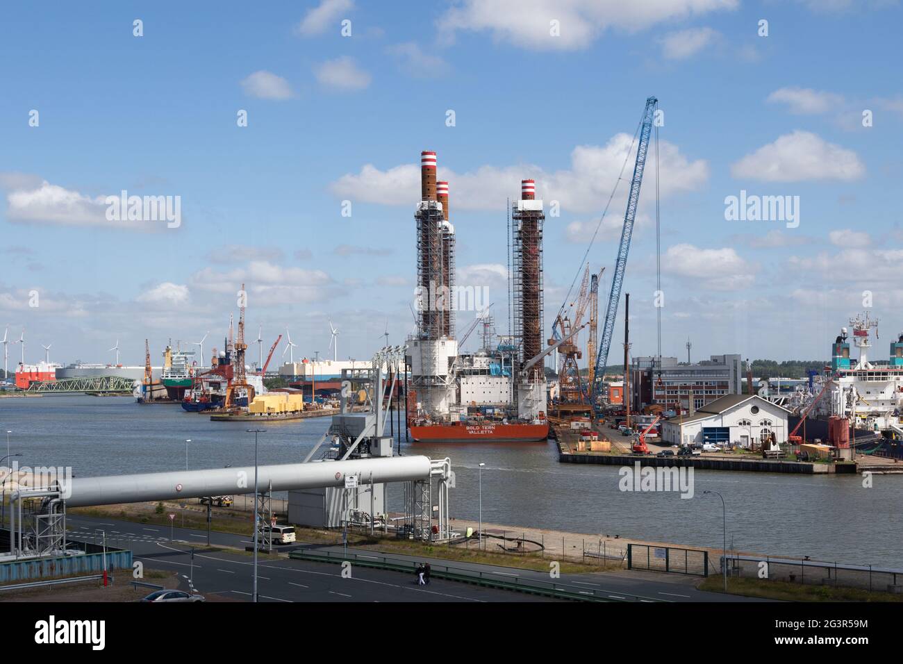 Le port de Bremerhaven sur le Weser Banque D'Images