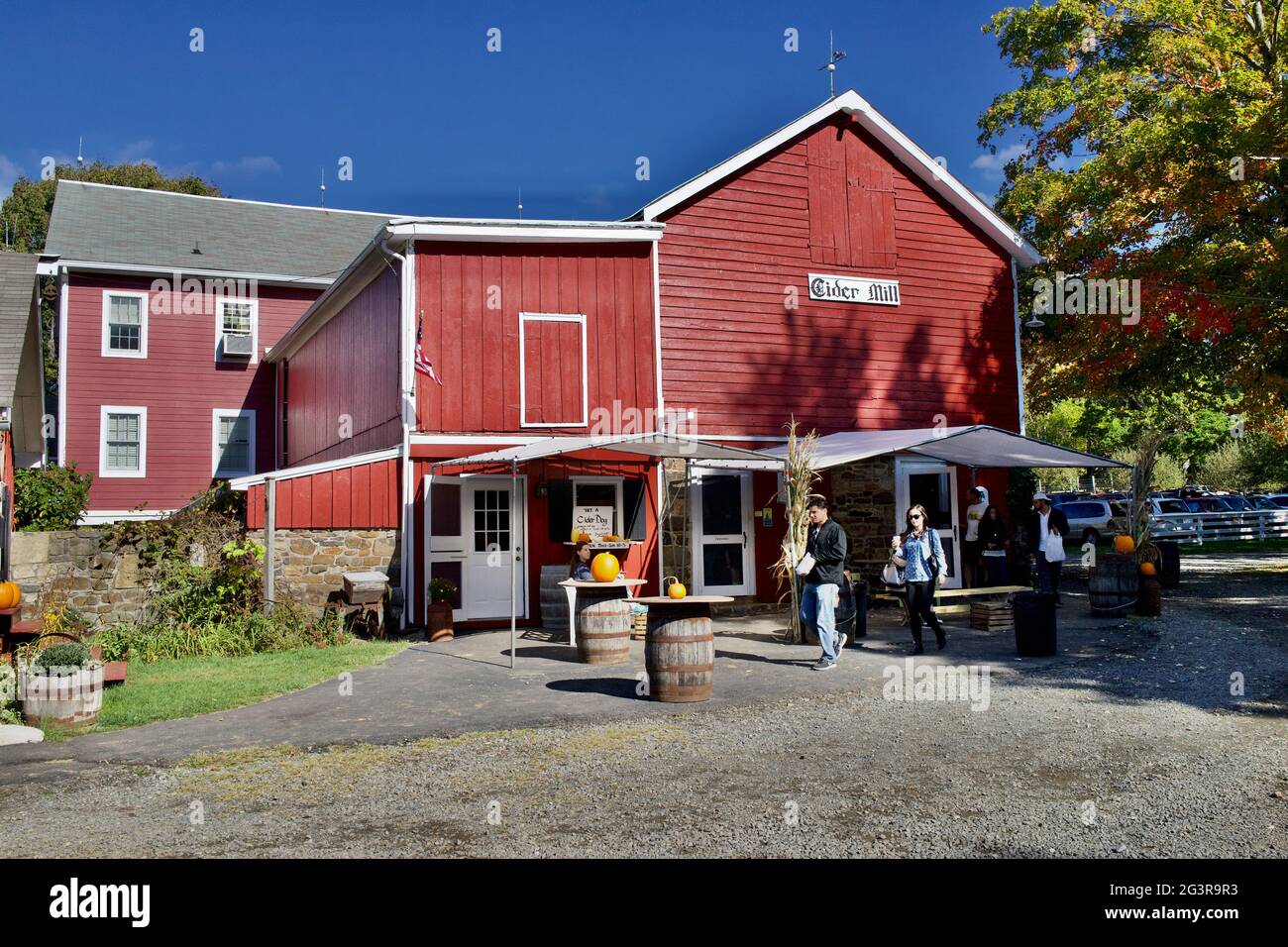 Hacklebarney Farm, Chester, New Jersey, États-Unis. Ferme saisonnière pour les pommes, les citrouilles, le maïs, c'est une ferme de “Pick Your Own” ou de PYO. Banque D'Images