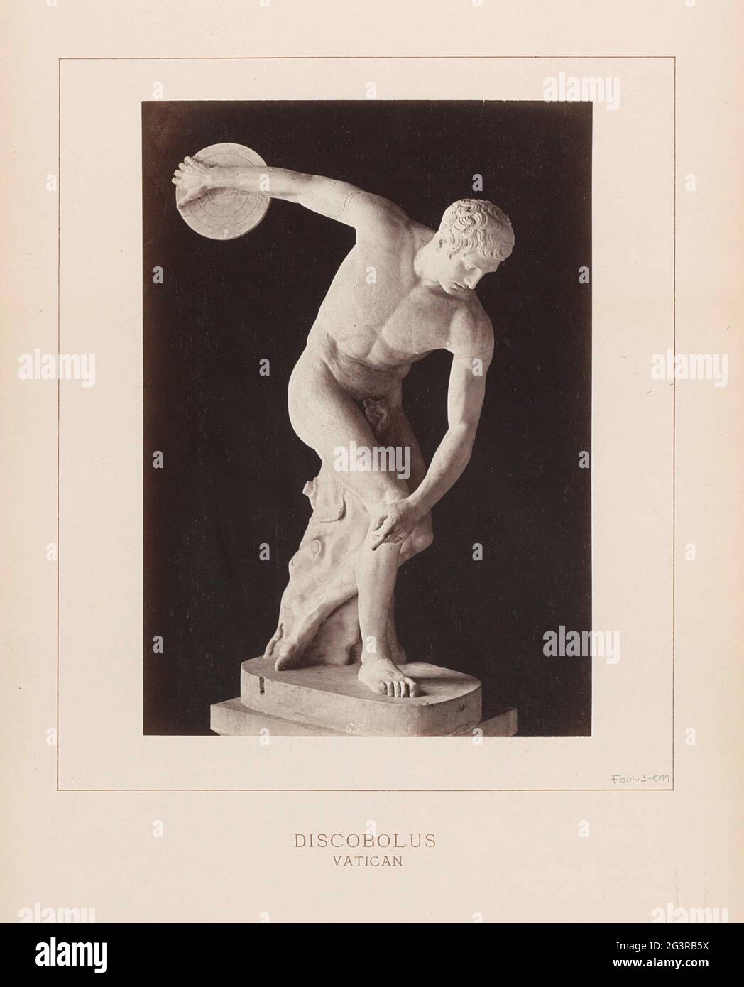 Sculpture Discus thrameur (diskobolos); Discolus, Vatican. Partie d'un album photo avec des enregistrements de sites et d'œuvres d'art à Rome. Banque D'Images