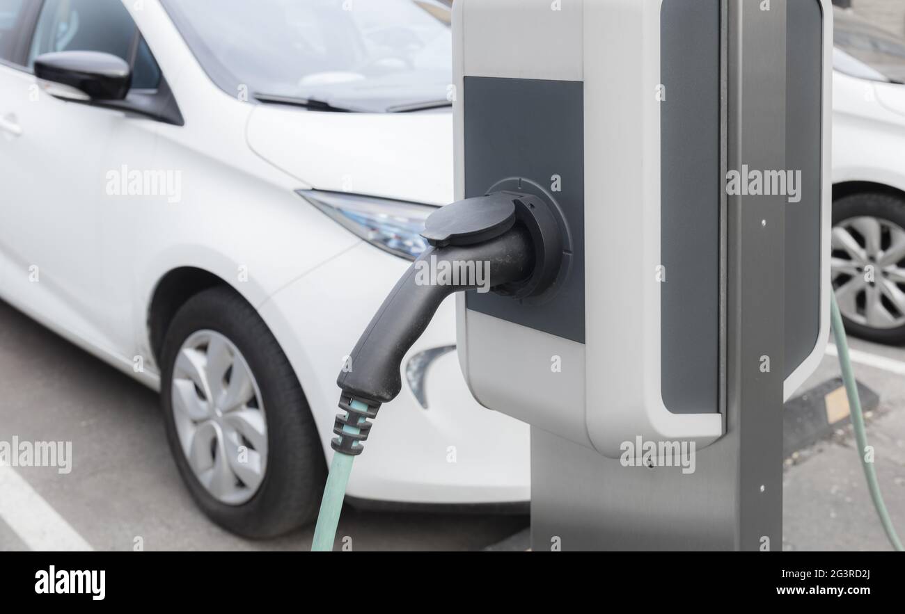 Chargement de voiture, voiture électrique, énergie Banque D'Images