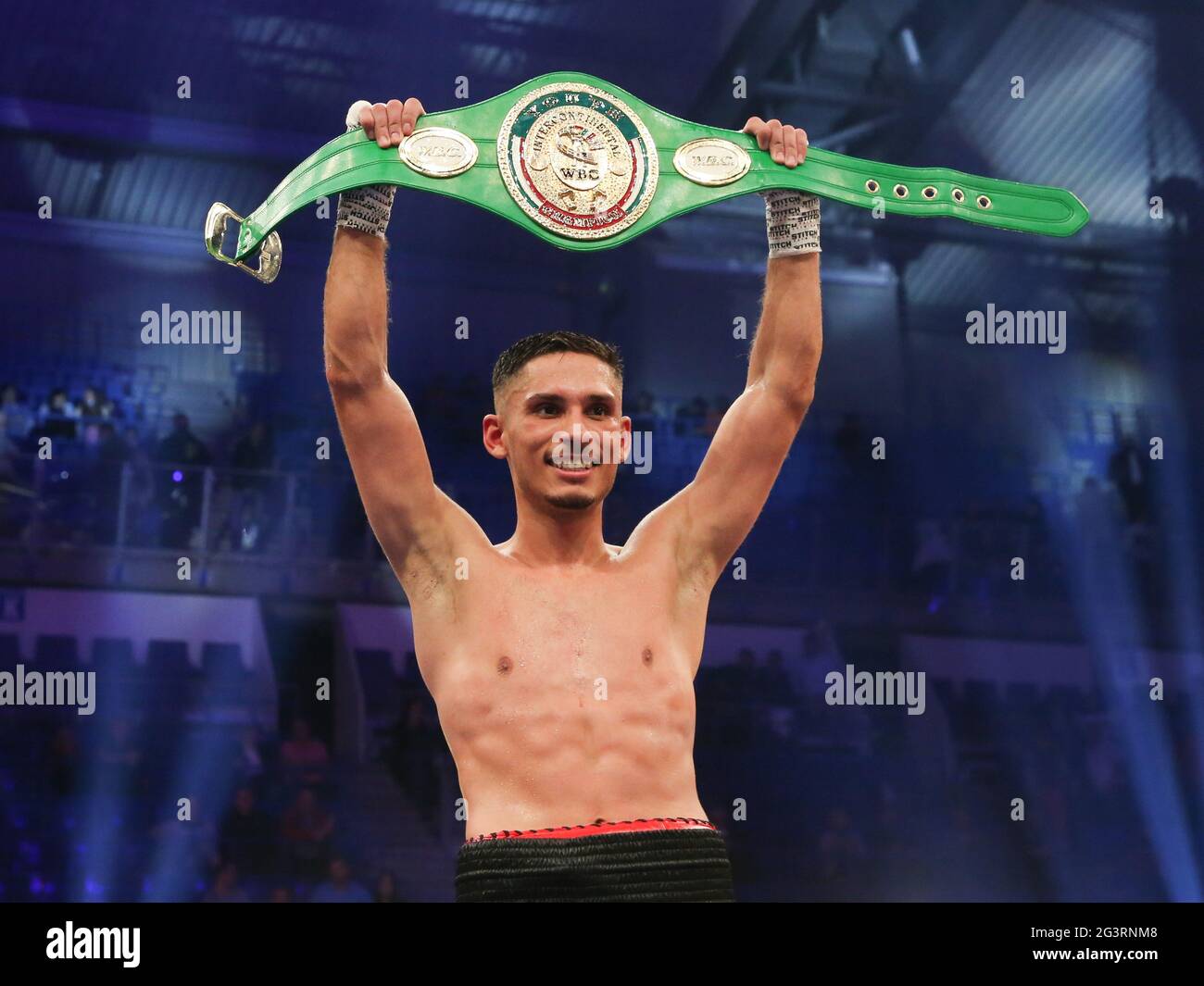 WBC Junior Inter-Conti légère Champion Nenad Stanic ses Boxe Team Allemagne Banque D'Images