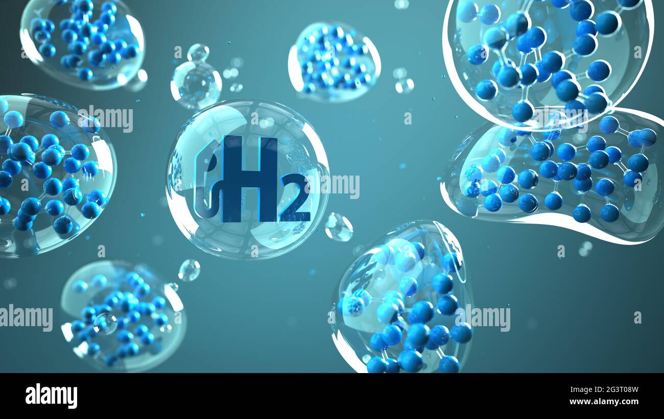 H2 pompe à gaz à molécule d'hydrogène Banque D'Images H2 pompe à gaz à molécule d'hydrogène Banque D'Images