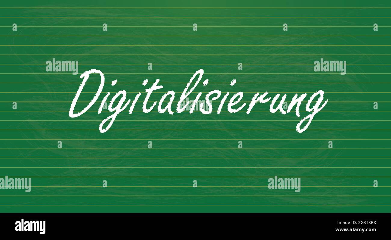 Digitalisierung Green School Blackboard Banque D'Images