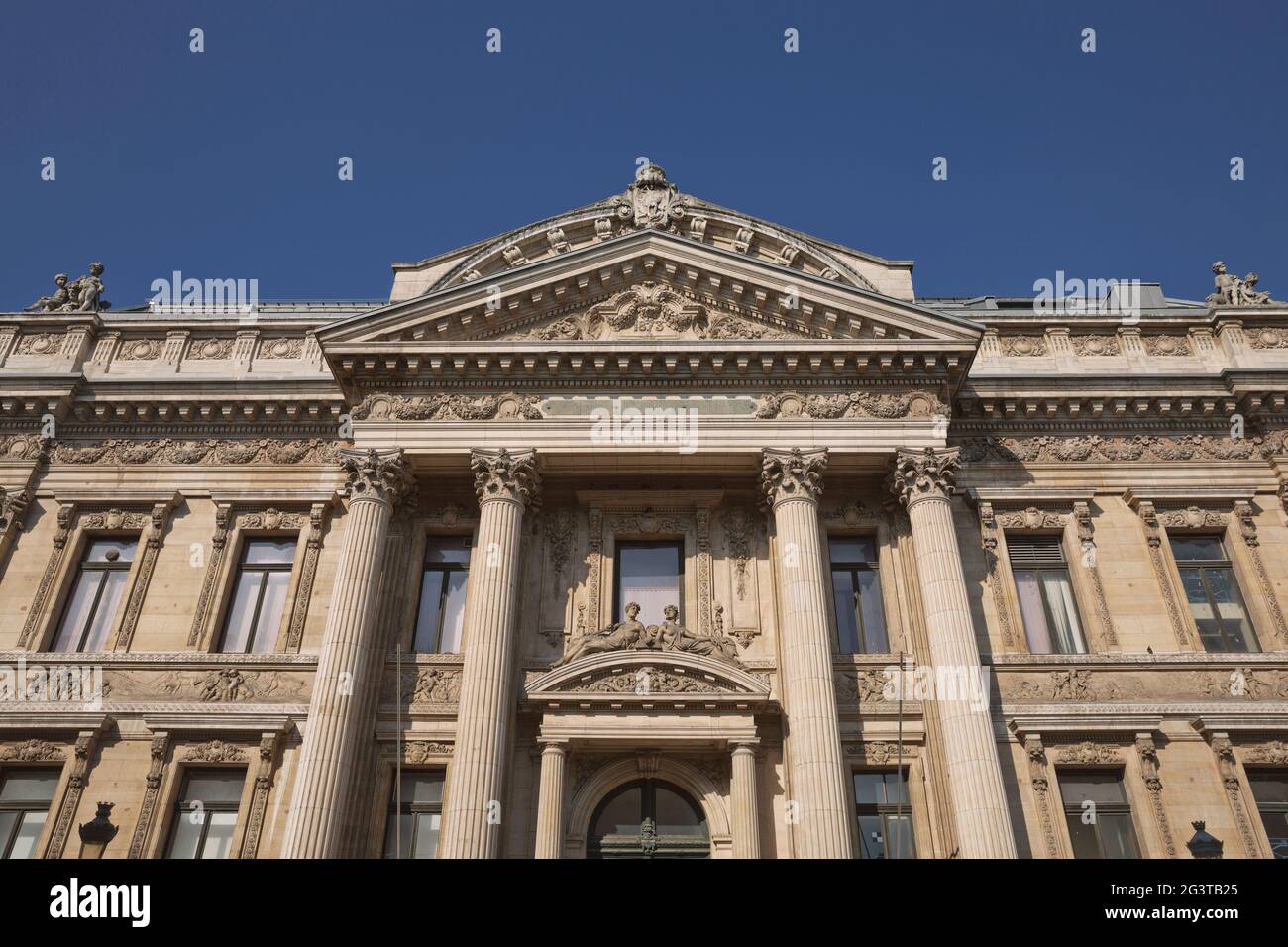 Célèbre bâtiment de la Bourse (Bourse de Bruxelles, Beurs van Brussel). Banque D'Images