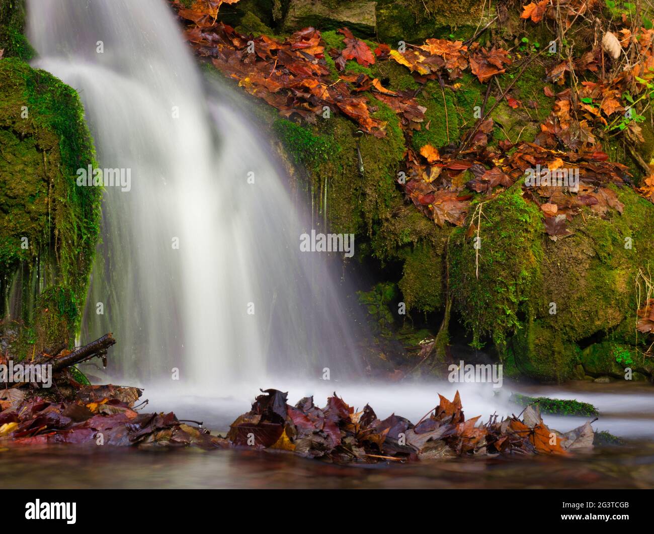 Une petite cascade à l'automne à jena allemagne europe Banque D'Images