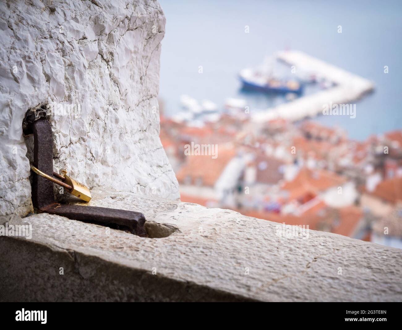 Vue depuis le clocher de Rovinj, Croatie Banque D'Images