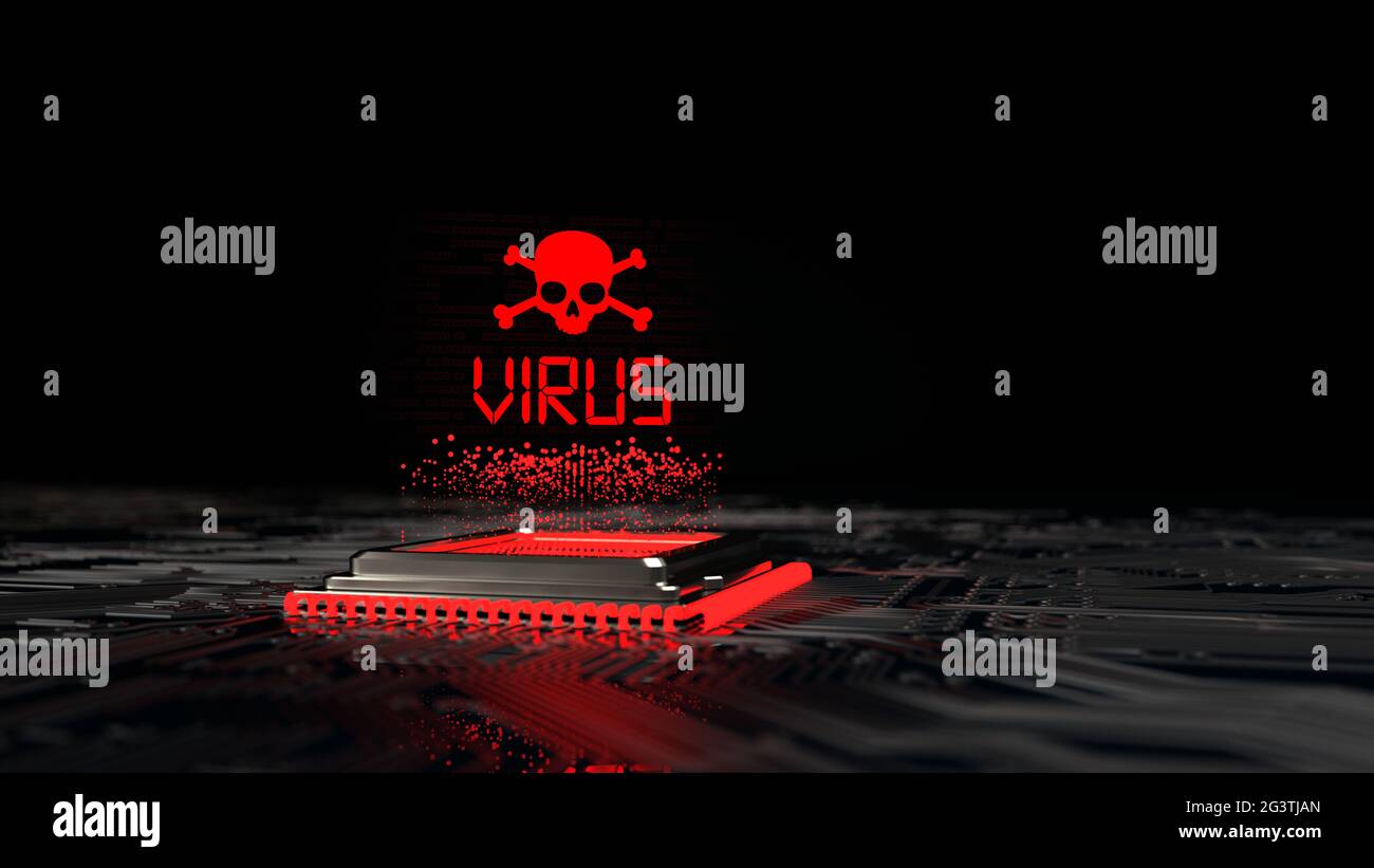 Infection virale du processeur Banque D'Images