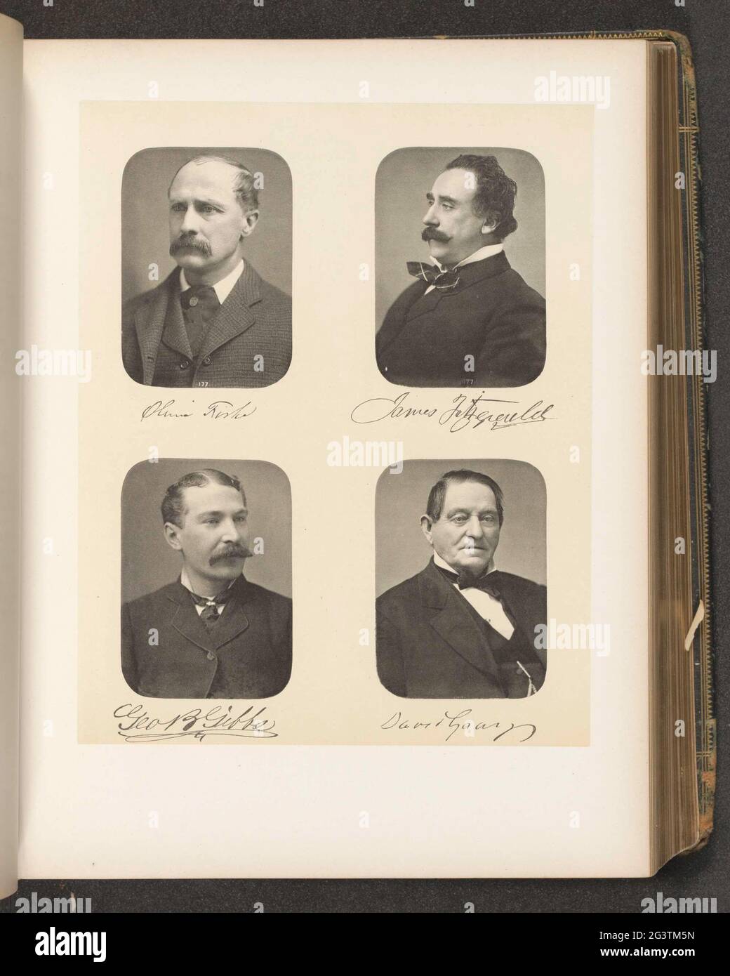 Portraits de quatre membres de la Chambre basse de l'État de New York. En haut à gauche Oliver Fiske, en haut à droite James Fitzgerald, en bas à gauche George B. Gibbs, en bas à droite de David Gray. Banque D'Images