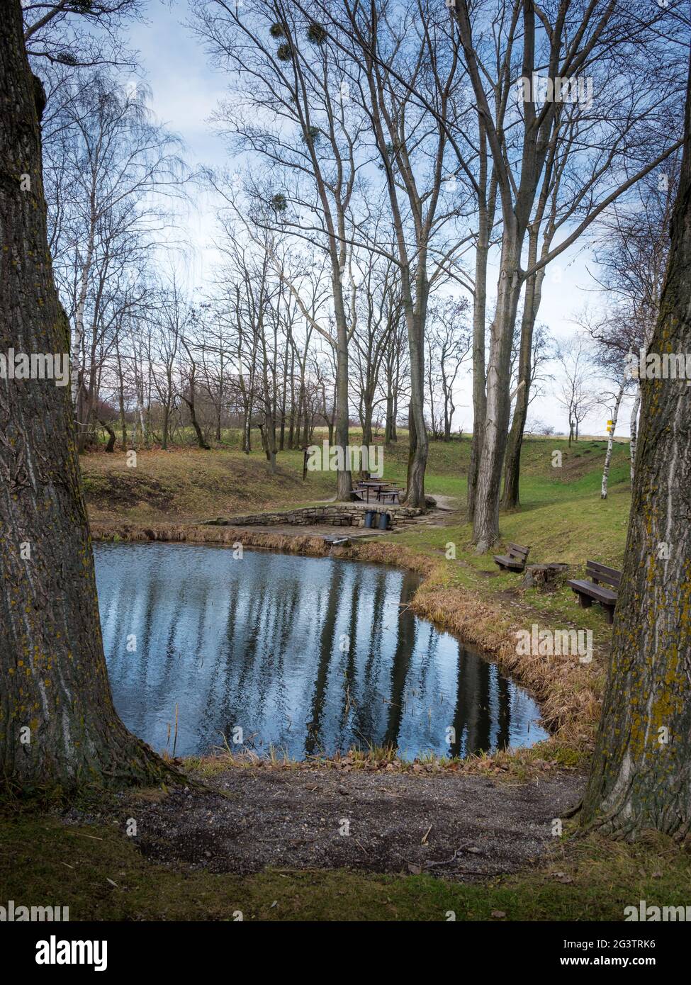 Lieu de repos à l'Ochsenbrunnen près de Jois dans le Burgenland Banque D'Images