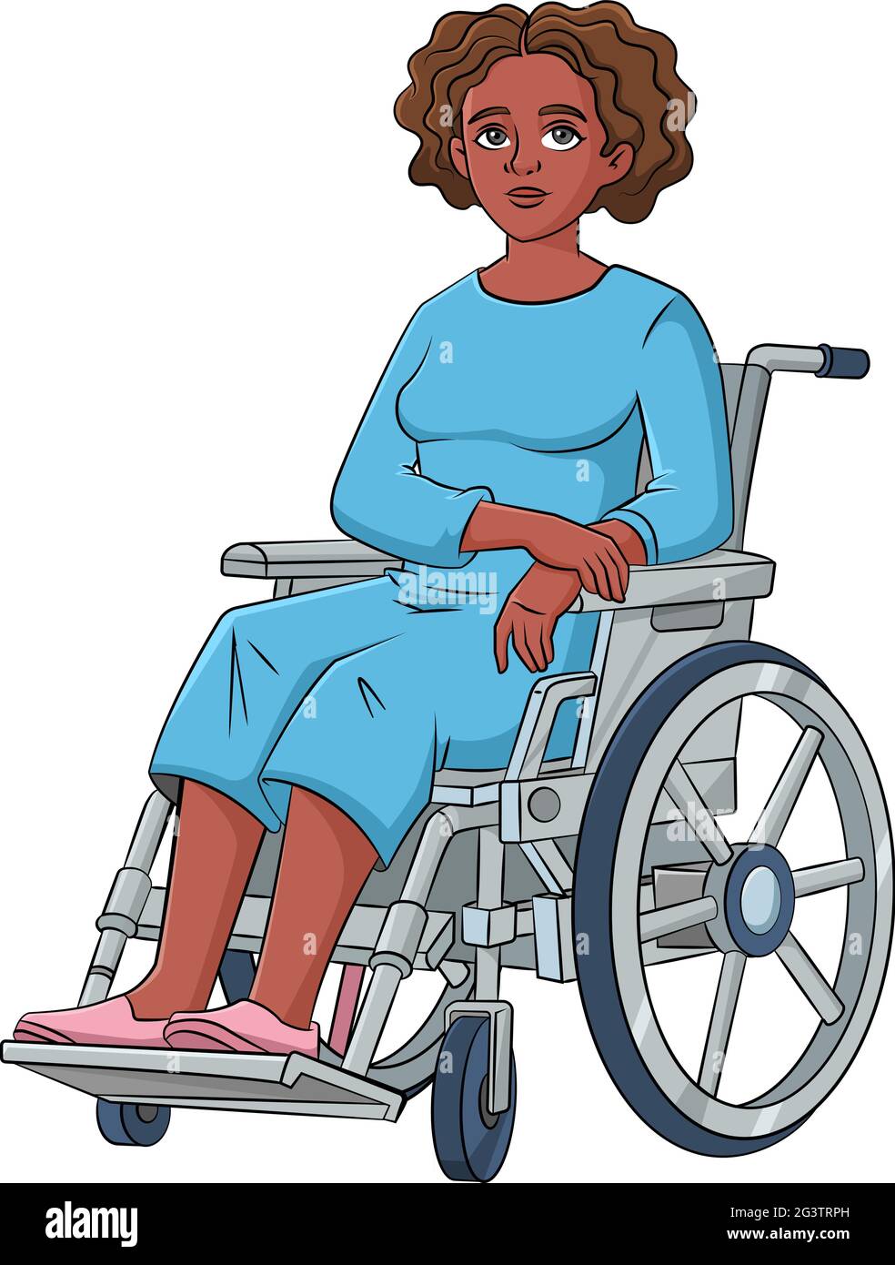 Illustration vectorielle d'une femme noire en fauteuil roulant Illustration de Vecteur