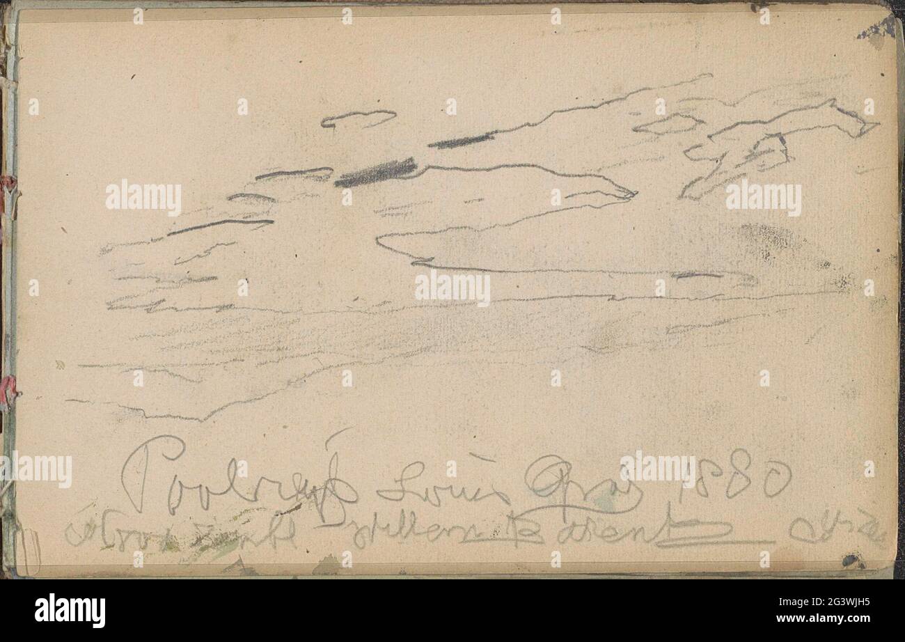Nuage d'air. Feuille 1 Recto à partir d'un carnet d'esquisses avec 35 lames destinées pendant l'expédition à Nova Zembla en 1880. Banque D'Images