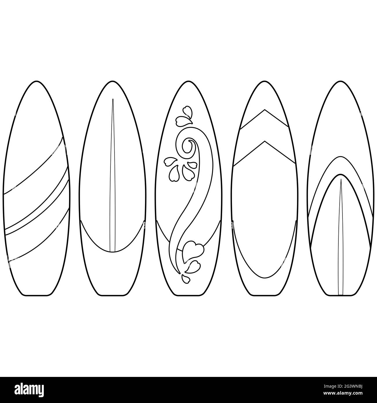 Planches de surf Banque d'images noir et blanc - Alamy