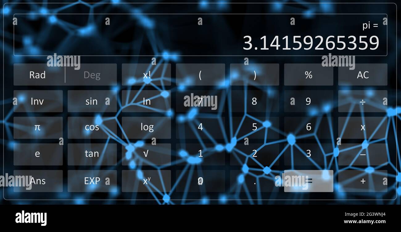 Calculatrice scientifique avec numéro pi Banque D'Images