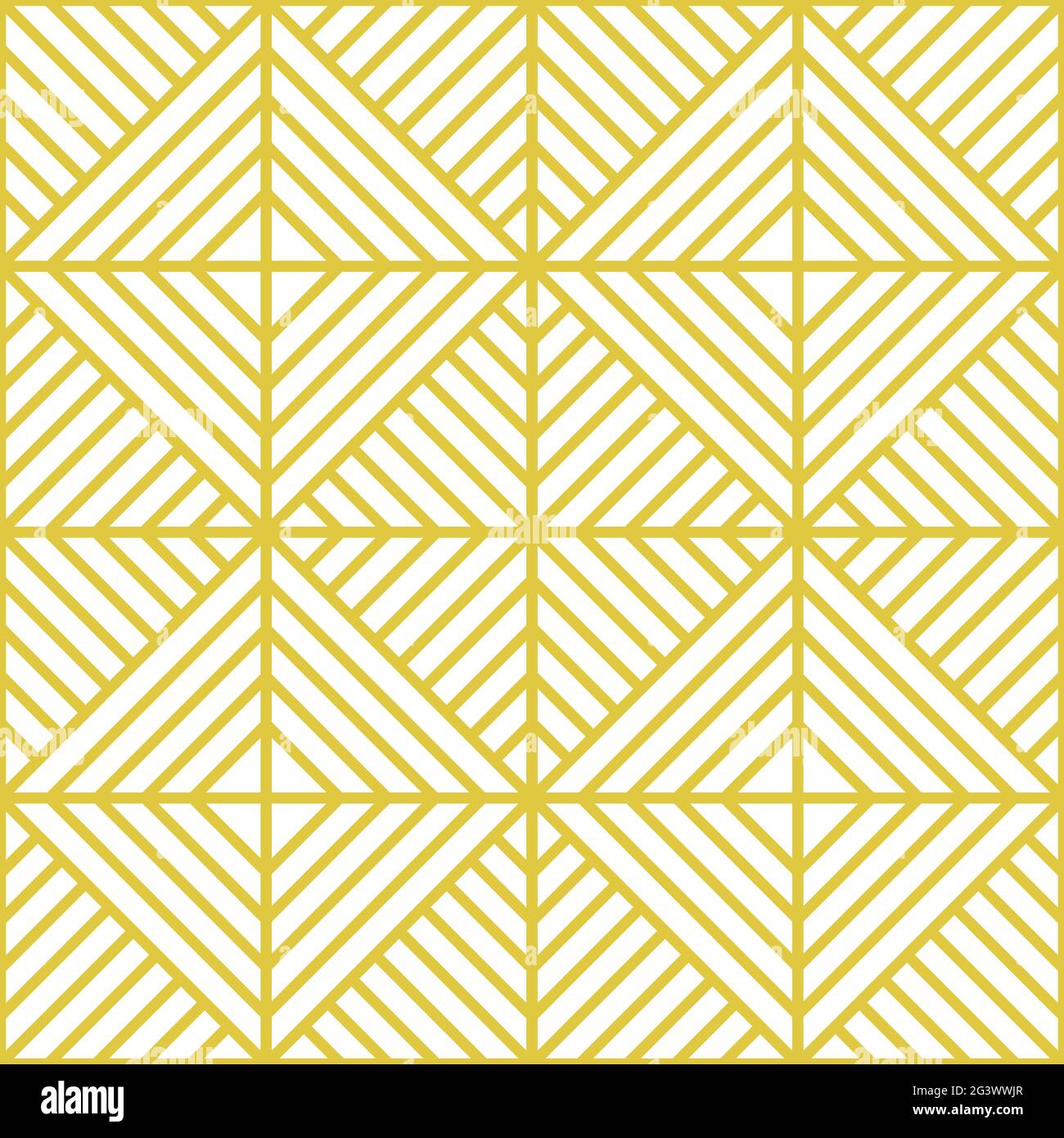 Motif doré sans couture. Arrière-plan géométrique en mosaïque avec carrés, losange, lignes diagonales. Illustration de bandes dorées vectorielles pour papier peint, enveloppe Illustration de Vecteur