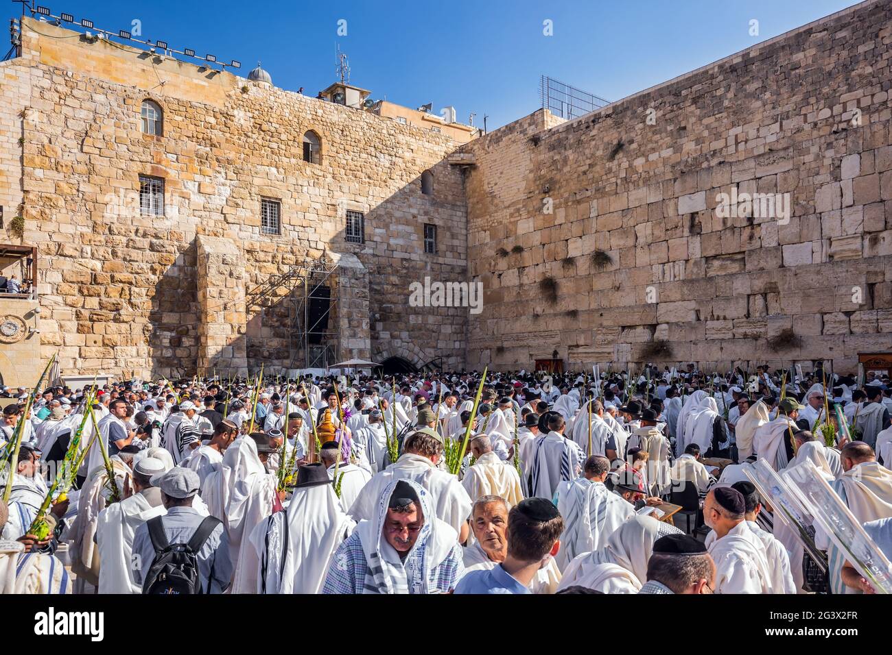 Les Juifs priant au mur occidental Banque D'Images