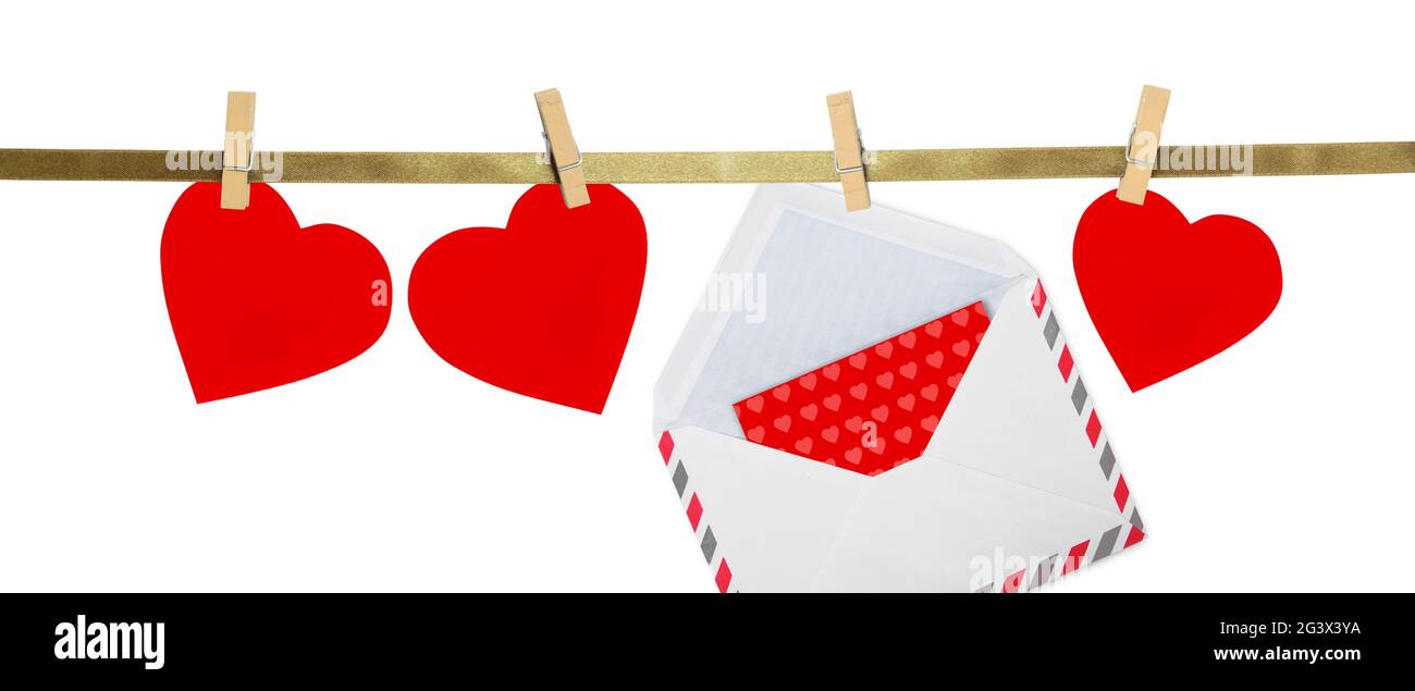 Concept De La Saint Valentin Decoration De Vacances Coeur Et Lettre D Amour Photo Stock Alamy
