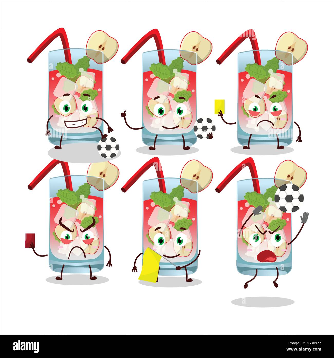 Personnage de dessin animé Mojito d'Apple qui travaille comme arbitre de  football. Illustration vectorielle Image Vectorielle Stock - Alamy