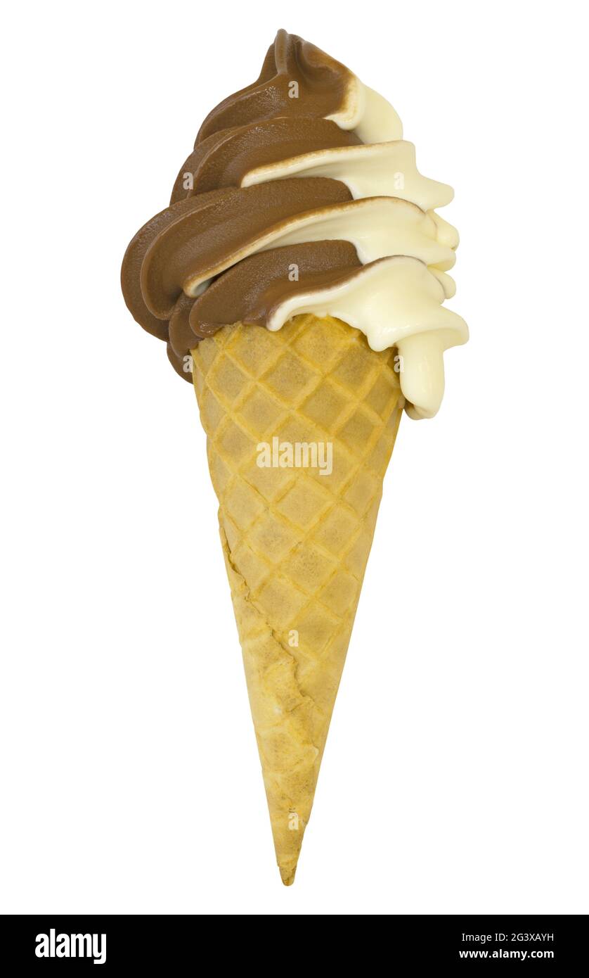Glace douce au chocolat-vanille Banque D'Images