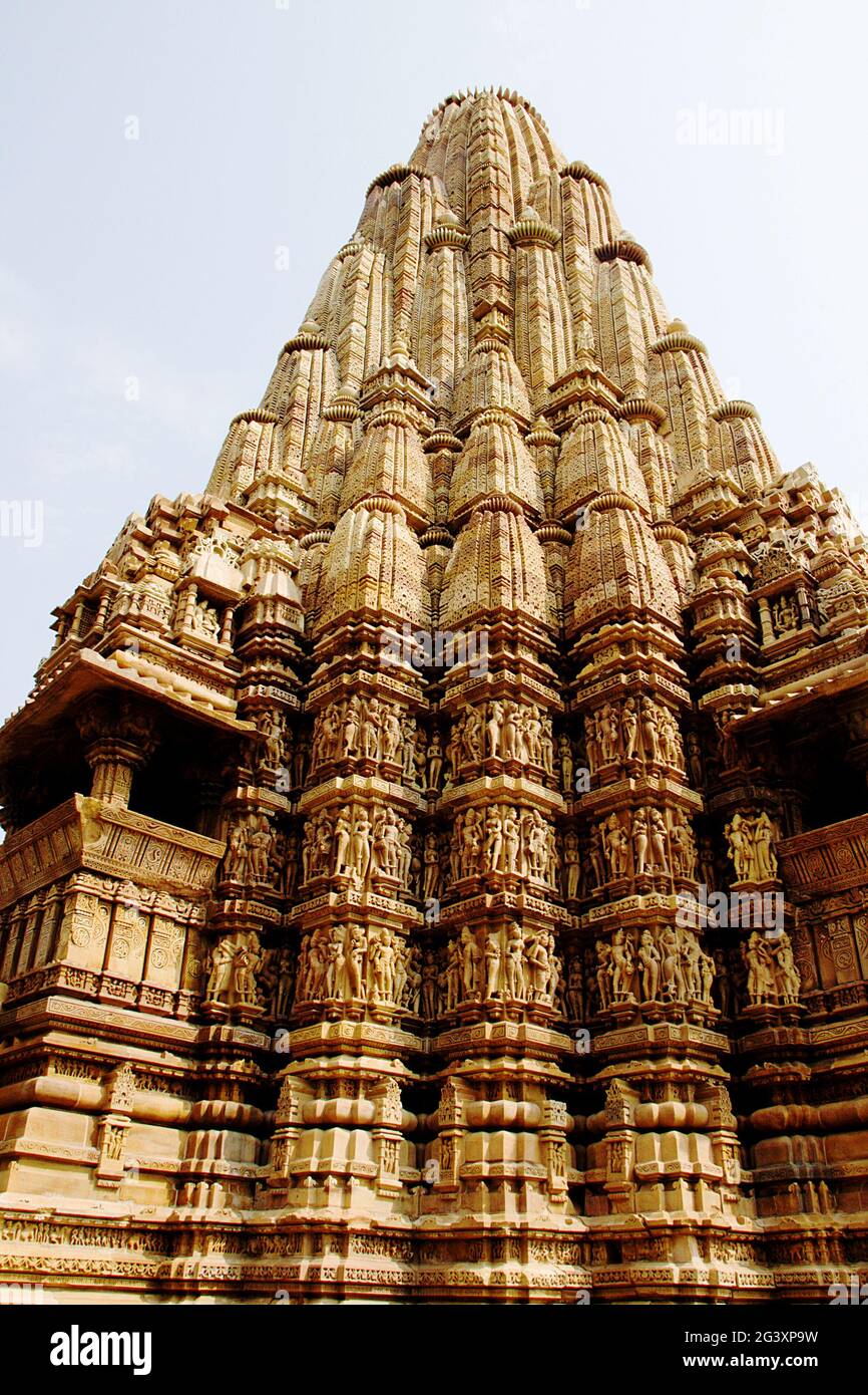 Temple de Kandariya Mahadev, Khajuraho Banque D'Images
