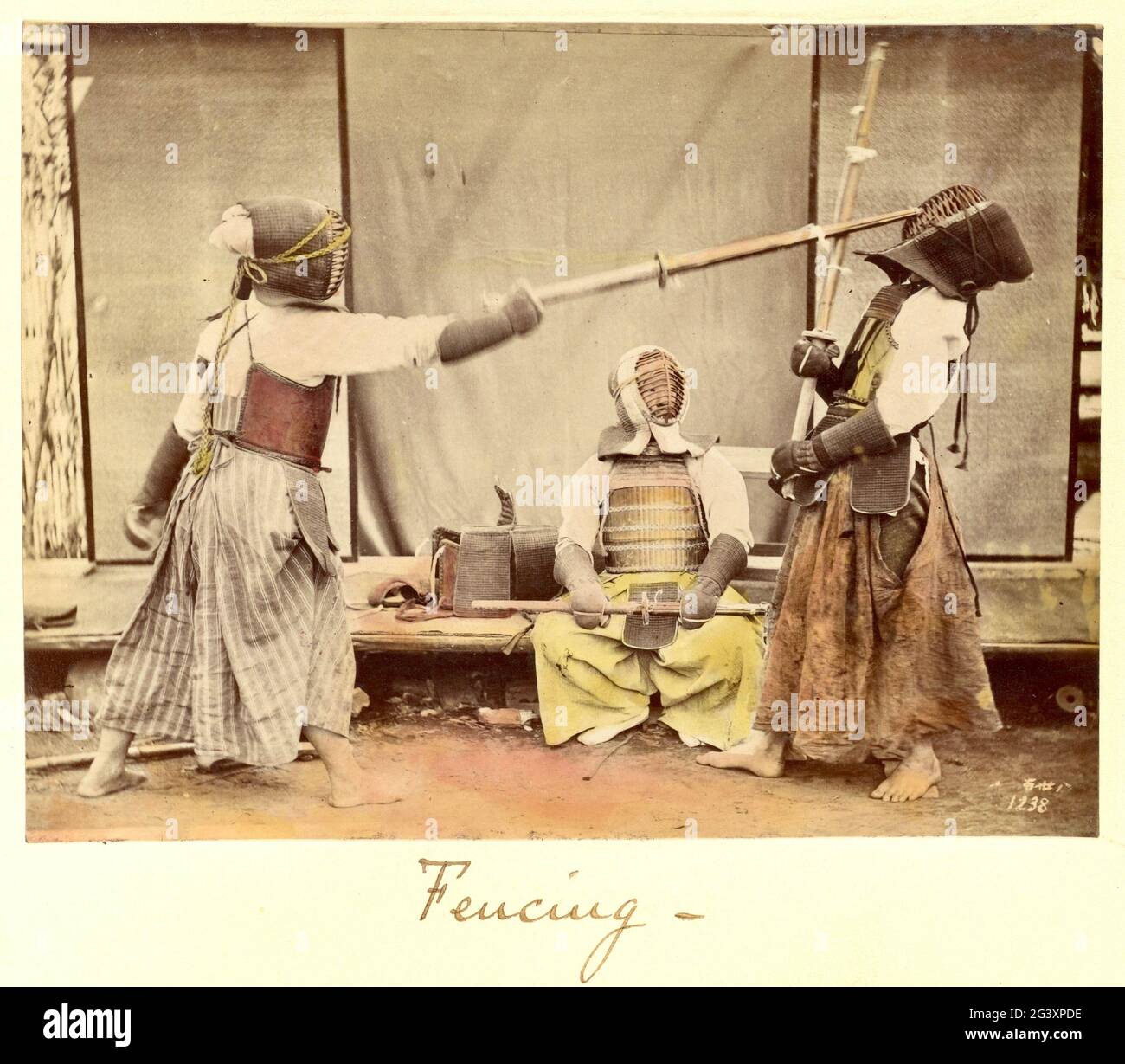 Suzuki Shin'ichi I - photographie de Kendo japonais vintage - c1873 Banque D'Images