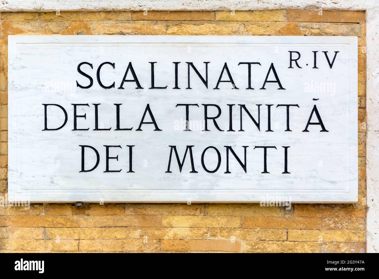 Panneau de rue sur le mur à Rome, Italie Banque D'Images