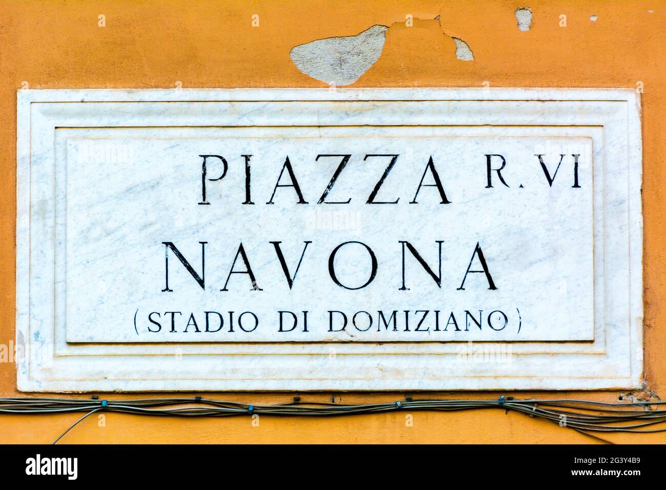 Panneau de rue sur le mur à Rome, Italie Banque D'Images