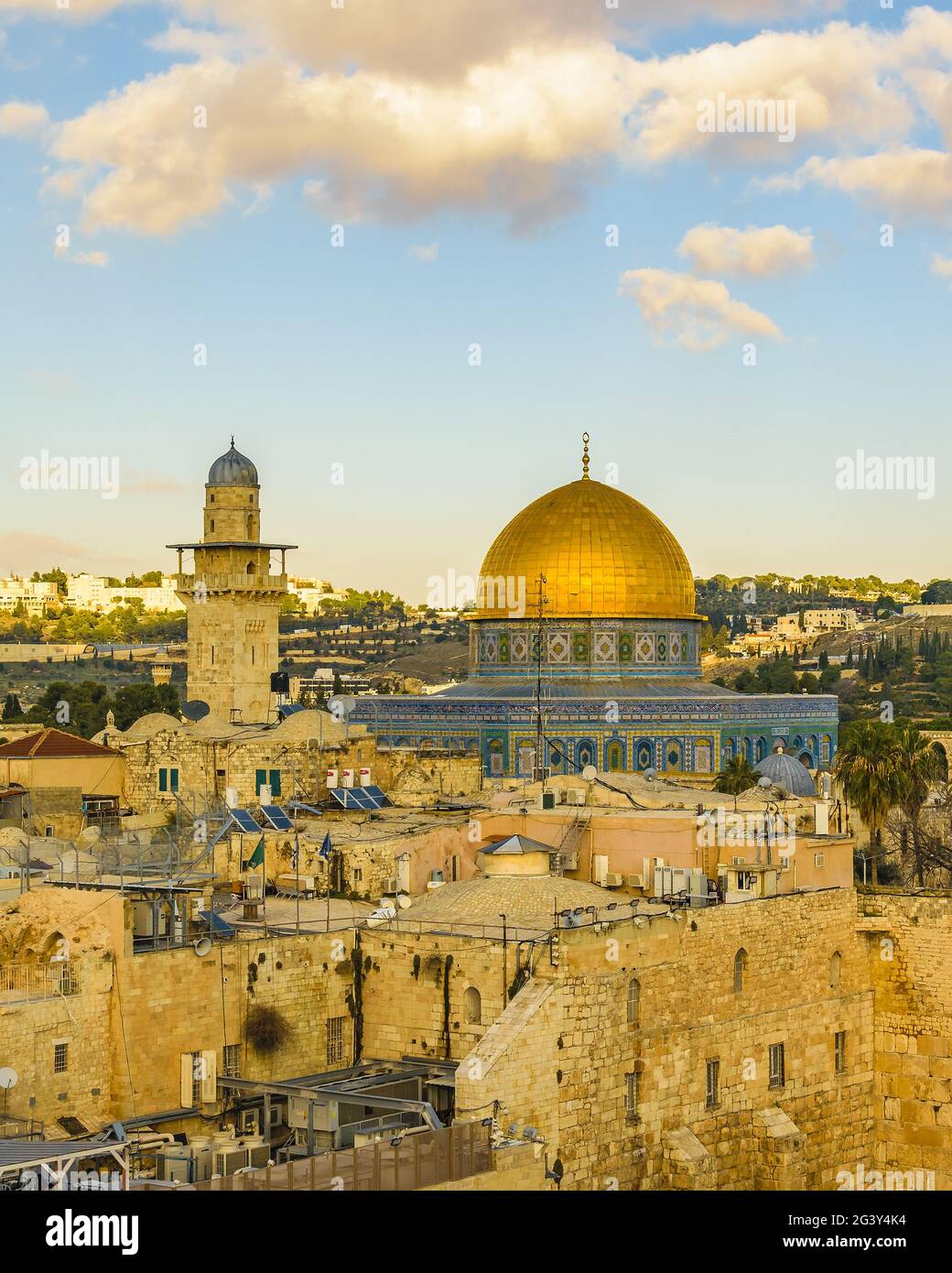 Vue aérienne du Mont du Temple, Jérusalem Banque D'Images